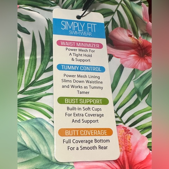 NWT Simply Fit Tropical Tankini/Swim Dress - Picture 4 of 5